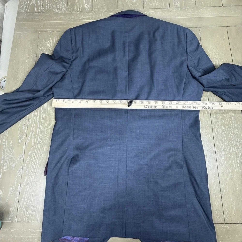 Ted Baker Blazer‎ Mens 42L Blue Endurance Jarrett SPJ 100% Wool Two Button
